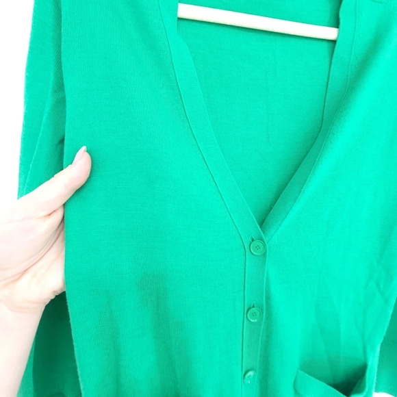 Crew 100% Merino Wool Front Pocket Cardigan Sweater Green xsmall - Picture 7 of 7